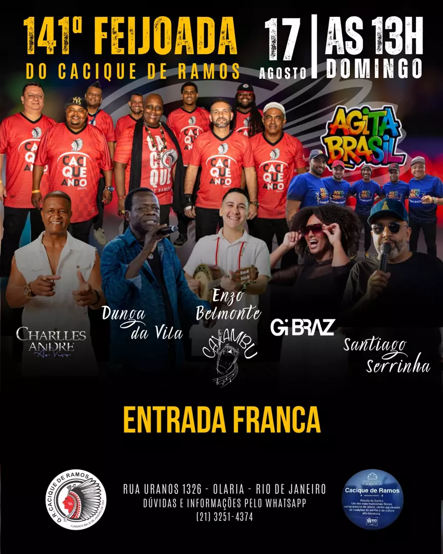 141ª Feijoada do Cacique de Ramos agita o terceiro domingo de agosto